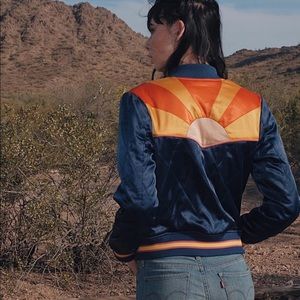 Satin bomber jacket / classic rock couture